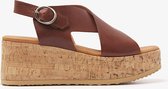 VIA VAI Sissel Raise Sandalen - Met Sleehak - Cognac - Maat 41