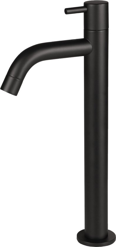 Differnz Robinet Lavabo - Robinet eau froide - Haut - 28,5 x 11,5 cm - Zwart Mat