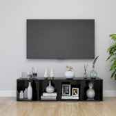 Decoways - Tv-meubelen 4 stuks 37x35x37 cm spaanplaat hoogglans zwart