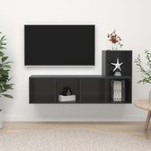 Decoways - 2-delige Tv-meubelset spaanplaat hoogglans grijs