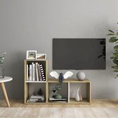 Decoways - Tv-meubelen 2 stuks 72x35x36,5 cm spaanplaat wit sonoma eikenkleur