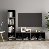 Decoways - Tv-meubelen 2 stuks 142,5x35x36,5 cm spaanplaat hoogglans grijs
