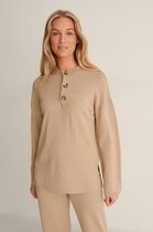 na-kd Knitted Oversize Button Dames Trui - Maat X-Large