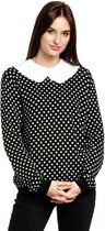 Pussy Deluxe Pullover/trui -XS- Dotties Knit With Collar Zwart