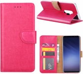 LuxeBass Hoesje geschikt voor Samsung Galaxy S9+ Portemonnee hoesje - Roze
