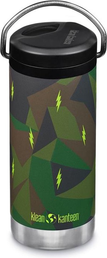 Klean Kanteen schoolbeker, TwistCap Straw, 355 ml RVS - Electric Camo - Rietjesbeker voor school en onderweg