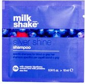 milk_shake silver shine shampoo 10 ml - Zilvershampoo vrouwen - Voor Geblondeerd haar/Gekleurd haar/Grijs haar/Krullend haar/Normaal haar/Pluizig haar