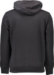 Achterkant van een zwarte hoodie van Napapijri met capuchon.