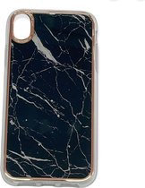 Apple iPhone X / XS Hoesje Zwart Marmer  Stevige Siliconen TPU Case – iPhone X / XS Luxe Xtreme Back Cover Stevige Shockproof telefoon hoesje