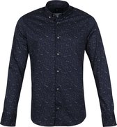 Suitable - Overhemd BD Bloemen Donkerblauw - XXL - Heren - Slim-fit