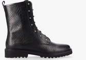 Tango | Bee 5135-i  black print leather blind closure boot with studs - black sole | Maat: 37