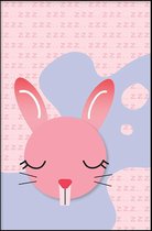 Poster Kinderkamer zonder lijst - Poster Babykamer - Jongen en Meisje - Wanddecoratie - Kinderposters - Cadeau - Dreaming Bunny - 30 x 45 cm