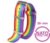20mm Nato Strap Regenboog kleuren - Vintage James Bond - Nato Strap collectie - Mannen - Horlogeband - 20 mm bandbreedte
