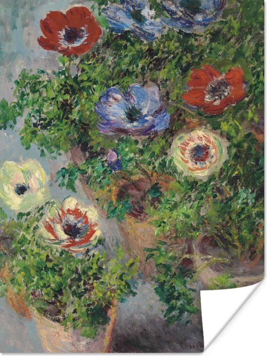 Poster Anemonen in pot - Schilderij van Claude Monet - 30x40 cm