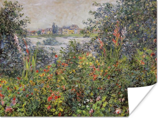 Poster Bloemen bij Vetheuil - Schilderij van Claude Monet - 40x30 cm