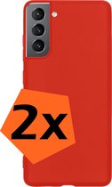 Samsung Galaxy S22 Plus Hoesje Siliconen - Samsung Galaxy Galaxy S22 Plus Hoesje Rood Case - Samsung Galaxy Galaxy S22 Plus Cover Siliconen Back Cover - Rood 2 Stuks