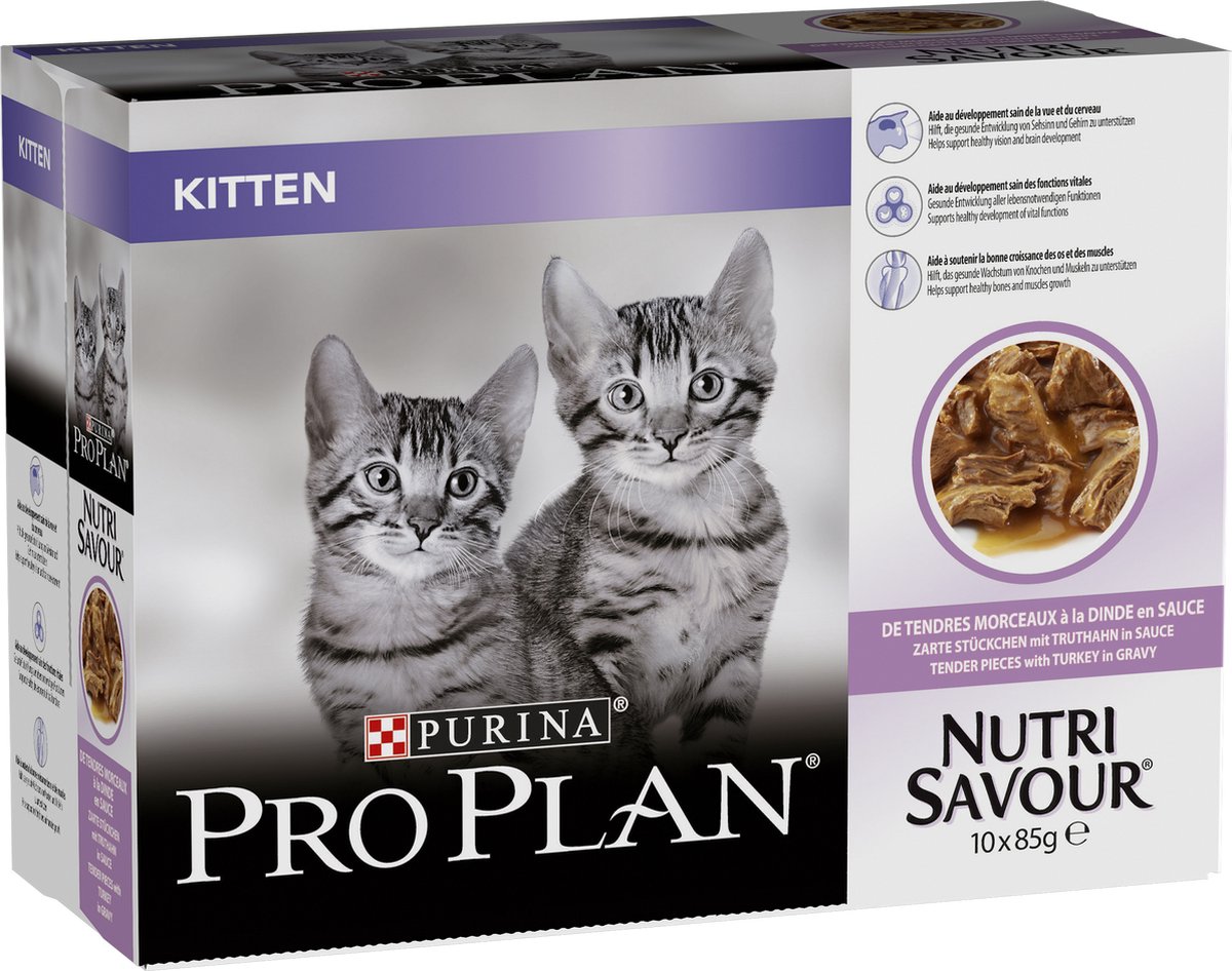 Pro Plan Kitten Healthy Start met kalkoen natvoer kat (10x85g) 40 x 85 g