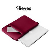 Slieves - Laptophoes - 15.6 inch - Laptop Sleeve - Schok Resistent - met Opbergvak - Neoprene - Bordeaux  Rood