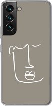 Geschikt voor Samsung Galaxy S22 hoesje - Lippen - Abstract - Line art - Siliconen Telefoonhoesje