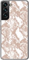 Geschikt voor Samsung Galaxy S22 hoesje - Slangenprint - Vormen - Pastel - Siliconen Telefoonhoesje