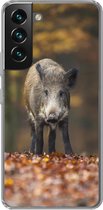 Geschikt voor Samsung Galaxy S22 hoesje - Wild dier - Bos - Herfst - Siliconen Telefoonhoesje