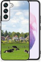 Telefoon Hoesje Geschikt voor Samsung Galaxy S22 Backcover Soft Siliconen Hoesje met Zwarte rand Hollandse Koeien