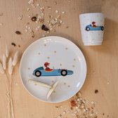 Ontbijtset 2-delig porselein racewagen - Servies set racewagen - Serviesset - Kinder servies - Bord en beker - Lunch set - Diner set
