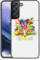 GSM Hoesje Geschikt voor Samsung Galaxy S22 Pro Mobiel TPU Hardcase met Zwarte rand Cat Color