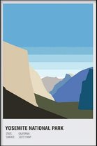 Walljar - Yosemite Valley United States - Muurdecoratie - Poster met lijst