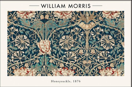 Walljar - William Morris - Honeysuckle - Muurdecoratie - Acrylglas schilderij - 30 x 45 cm