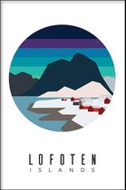 Walljar - Lofoten Norway Dusk III - Muurdecoratie - Poster