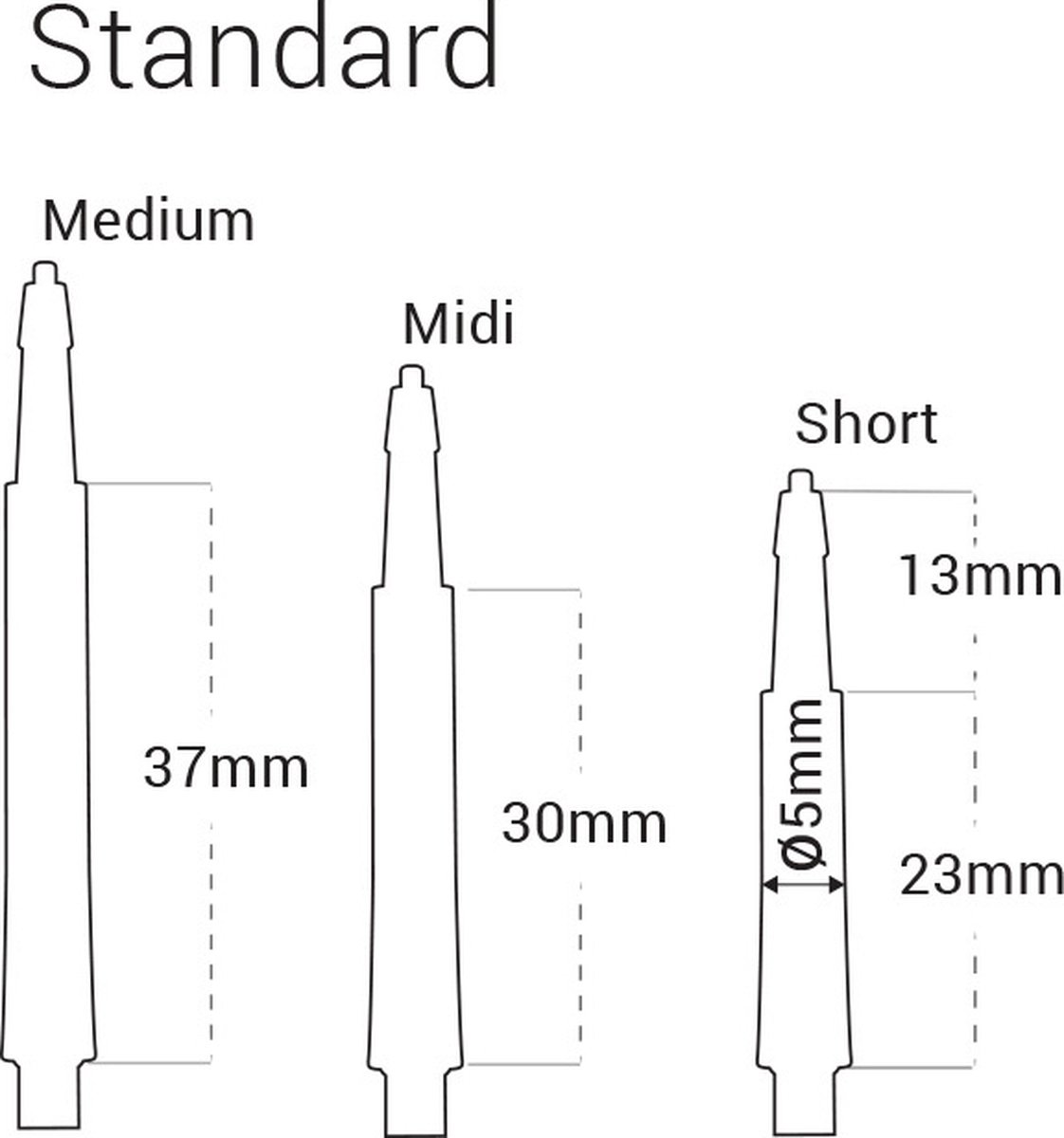 Harrows Clic System Standard Shafts White - Dart Shafts Short