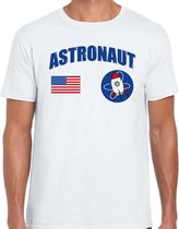 Astronaut met stuur verkleed t-shirt wit voor heren - Ruimtevaart/ruimte carnaval / feest shirt kleding / kostuum M