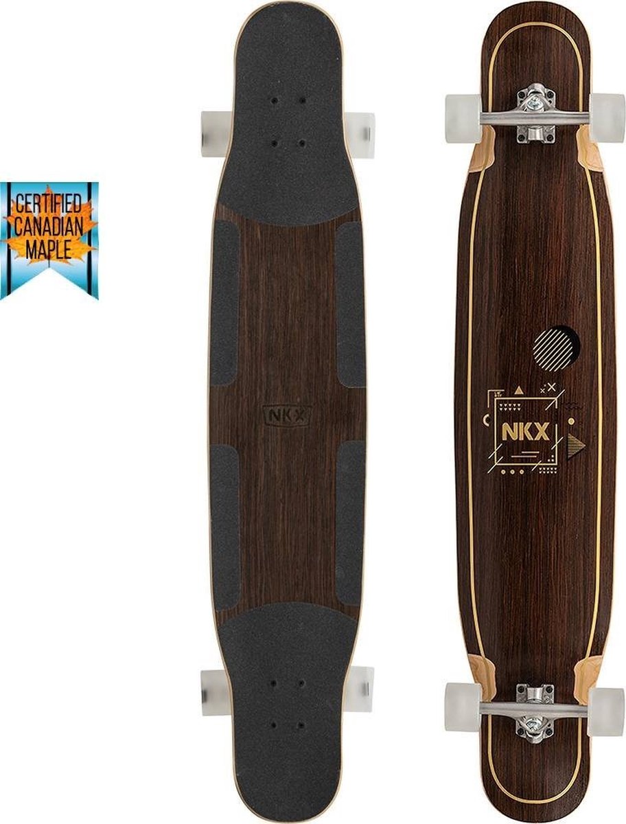 NKX Geometric Dancer longboard Padauk Goud