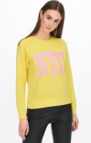 Jacqueline de Yong Trui Jdyvenus L/s Print Sweat Jrs 15215453 Yellow Cream/ Nyc Dames Maat - S