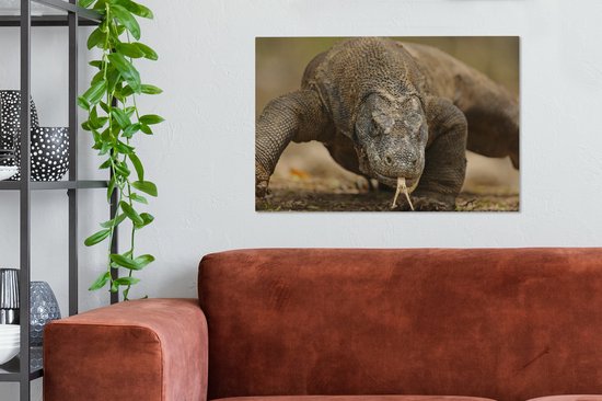 Tableau sur toile Gros plan d'un dragon de Komodo - 60x40 cm - Décoration murale