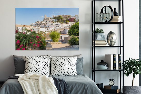 Tableau sur toile Ibiza ville pendant la journée - 140x90 cm - Décoration murale
