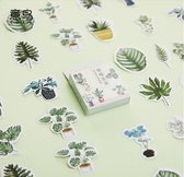46 Stickers Groene Planten - Thema Groene Planten, Plant in Pot, Varens - EN13 - Stickerdoosje - Voor Scrapbook Of  Bullet Journal - Agenda Stickers - Decoratie Stickers