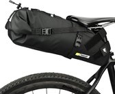 Vazur® Zadeltas Voor Fiets 13L Inhoud - Fietstas - Aan Zadel Monteren - Fietsaccessoires - Waterdicht - Racefiets & Mountainbike - Zwart