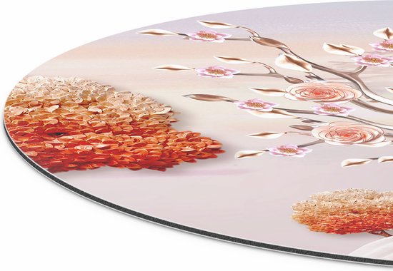 Artaza Dibond Cercle Mural Illustration 3D Cerf - Abstrait - Ø 50 cm - Klein - Cercle Mural - Tableau Rond - Pour Intérieur et Extérieur