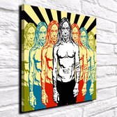 Pop Art Iggy Pop Poster in lijst - 70 x 70 cm Fotopapier Mat 180 gr Framed - Popart Wanddecoratie Poster in lijst - 70 x 70 cm en 2 cm dik - Fotopapier Mat 180 gr Framed - Popart W