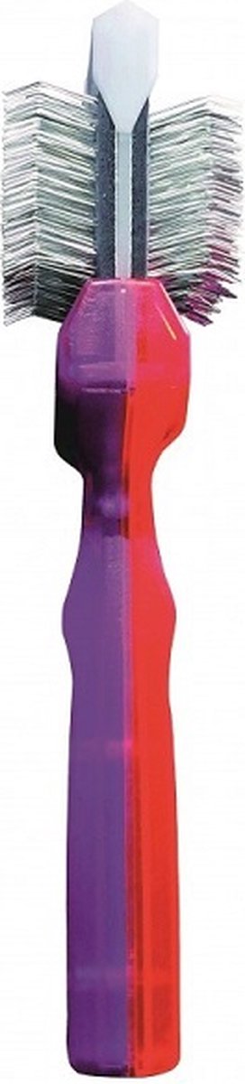 Activet® Paars Rood Professionele Enkele Borstel | Hond - Sterke Pluizenborstel, - Zapper & Anti Klit Slickerborstel - Voor Zware Vachten - Slicker voor Doodles, Krullend & Langharig Haar - Ronde Pinnen en Flexibele Borstelkop - Honden Verzorging