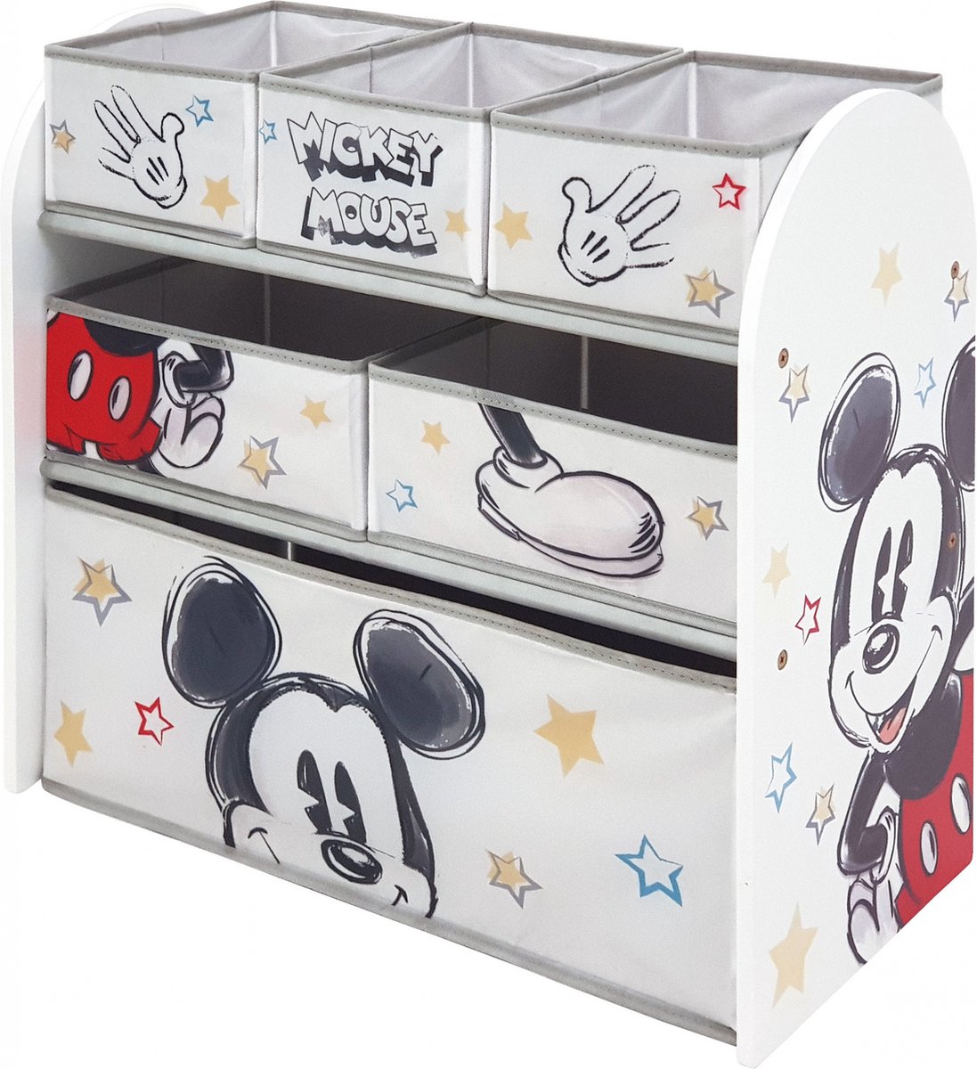 Arditex Opbergrek Mickey Mouse 62 X 30 Cm Hout Wit 7-delig