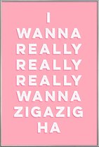 JUNIQE - Poster met kunststof lijst Zigazig -13x18 /Roze & Wit