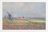 JUNIQE - Poster in houten lijst Monet - Tulip Fields near The Hague