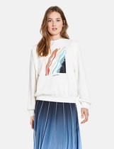 TAIFUN Dames Sweatshirt met geaccentueerde schouders Offwhite gemustert-48