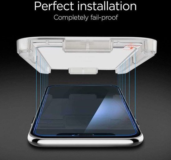 Spigen Glass + Frame screenprotector voor iPhone XR en iPhone 11 - transparant - Spigen