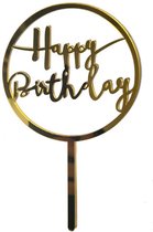 Happy Birthday Cake Topper (Goud) #2
