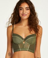 Hunkemöller Dames Lingerie Voorgevormde longline beugel bh Malika - Groen - maat B85