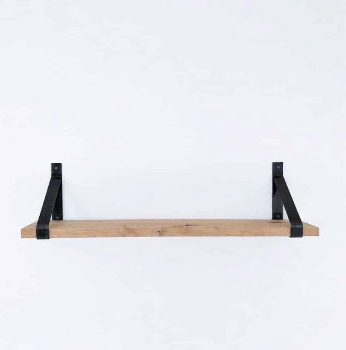 GoudmetHout Wandplank Industrieel - 50 x 20 cm Muurplank - Eiken Hout - Decoratie Wandrek & Boekenrek - Hangplank Keuken - Wall Shelf + 2 Plankdragers van Ruw Staal